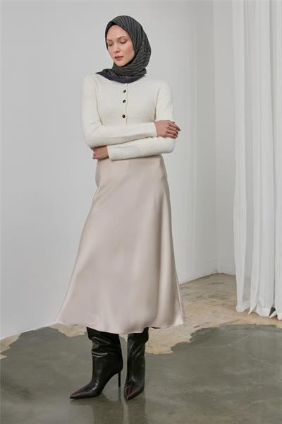 Viskon Velora Eşarp Lacivert Haki Çizgili Hafif Dökümlü 90x90