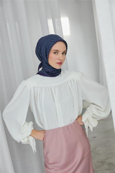 Viskon Velora Eşarp Morcivert Dokulu Dört Mevsim 90x90