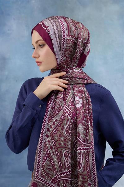 Vişne Hint Vual Şal -  5005-10