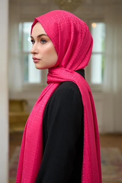 Yaz Işıltısı Koleksiyonu İpeksi Jakar Şal Pembe 9016-04