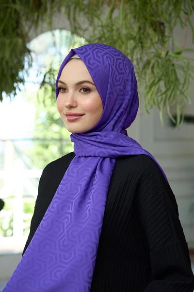 Yaz Işıltısı Koleksiyonu İpeksi Jakar Şal Kot Mavi 9013-10