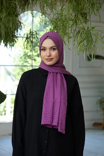 Yaz Işıltısı Koleksiyonu İpeksi Jakar Şal Gül Kurusu 9013-08