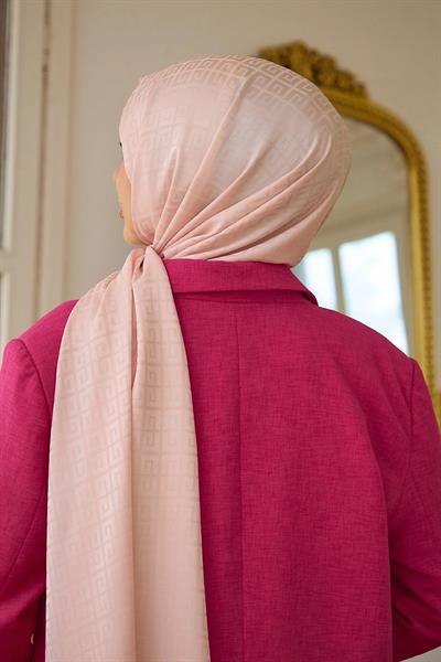 Yaz Işıltısı Koleksiyonu İpeksi Jakar Şal Şeker Pembe 9016-19