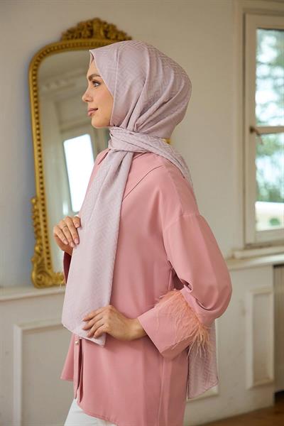 Yaz Işıltısı Koleksiyonu İpeksi Jakar Şal Gri 9017-15