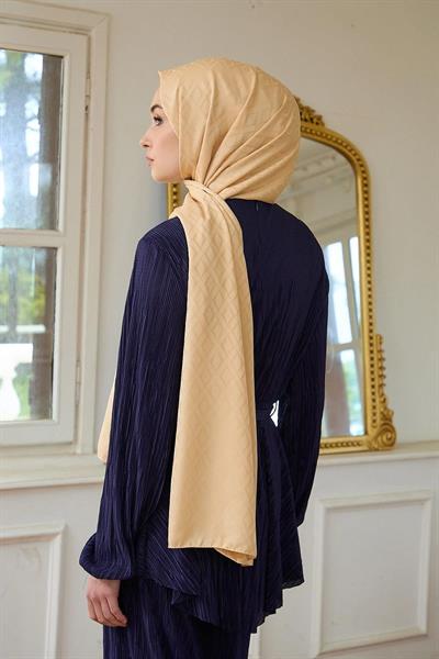 Yaz Işıltısı Koleksiyonu İpeksi Jakar Şal Krem 9015-24