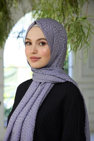 Yaz Işıltısı Koleksiyonu İpeksi Jakar Şal Koyu Gri 9013-19