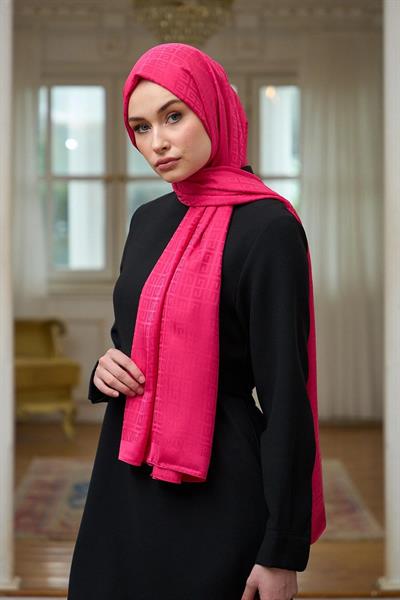 Yaz Işıltısı Koleksiyonu İpeksi Jakar Şal Pembe 9016-04