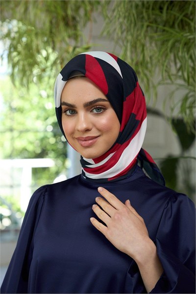 Yaz Işıltısı Koleksiyonu Soft Eşarp Bordo Siyah 1186-11