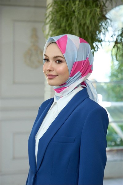 Yaz Işıltısı Koleksiyonu Soft Eşarp Buz Mavi Pembe 1186-04