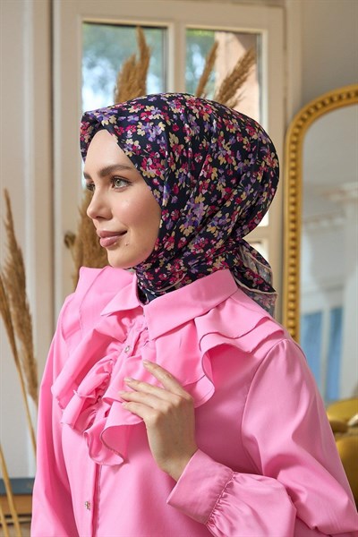 Yaz Işıltısı Koleksiyonu Soft Eşarp Lacivert Lila 1191-06