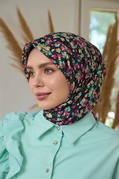 Yaz Işıltısı Koleksiyonu Soft Eşarp Siyah Sarı 1191-01