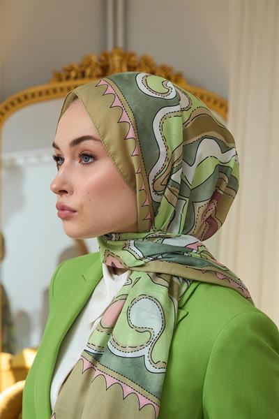 Yaz Işıltısı Koleksiyonu Soft Şal Haki Kahve 3045-01