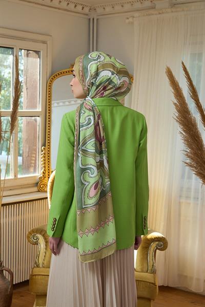 Yaz Işıltısı Koleksiyonu Soft Şal Haki Kahve 3045-01