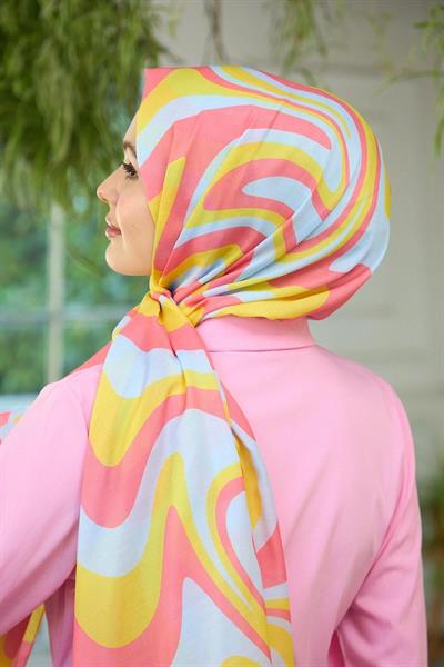 Yaz Işıltısı Koleksiyonu Soft Şal Pembe Turuncu 3044-11