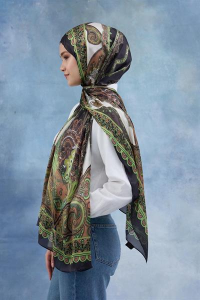 Yeşil Hint Vual Şal -  5006-05