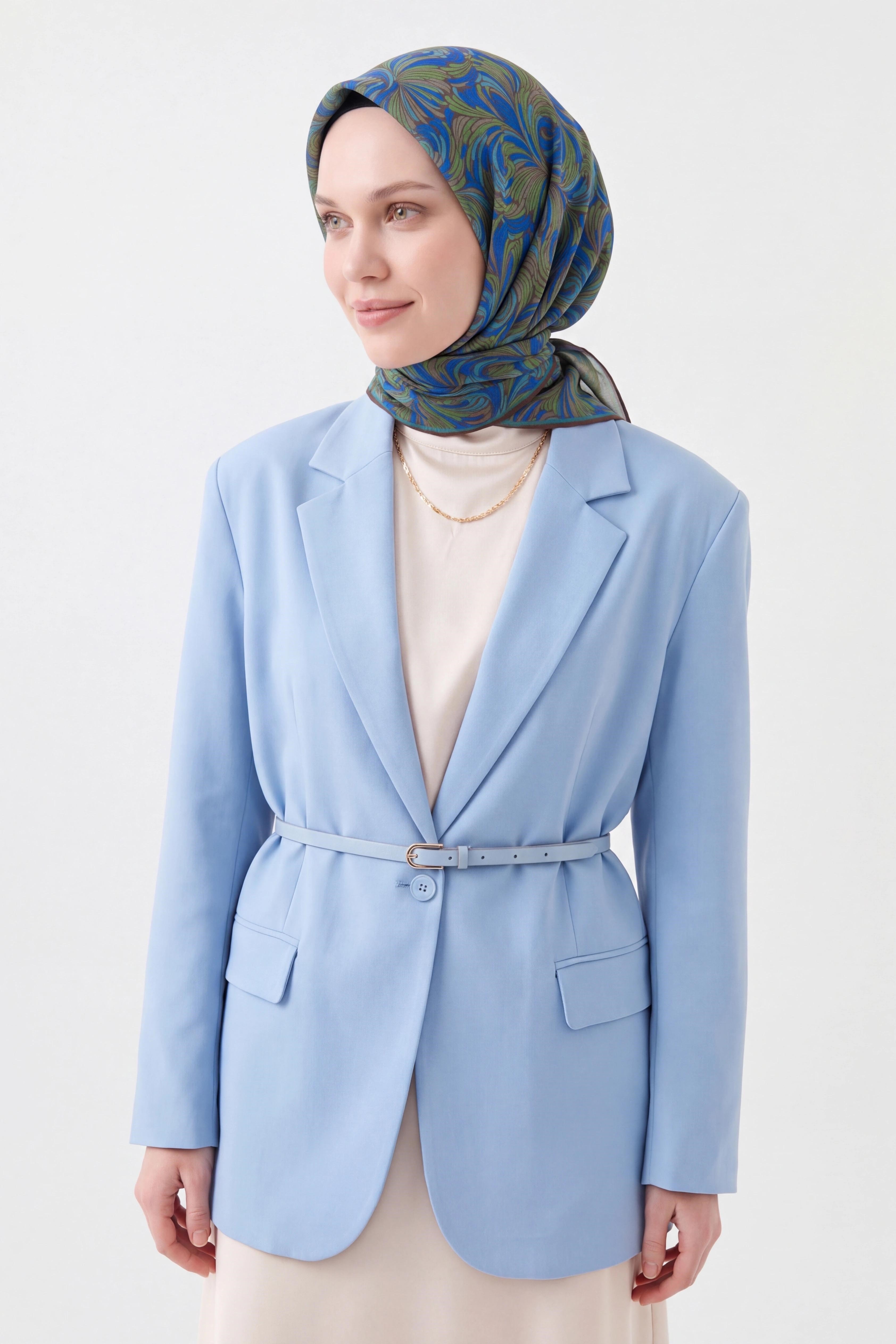 73167-11Soft Eşarp Vintage Flow Saks Mavisi