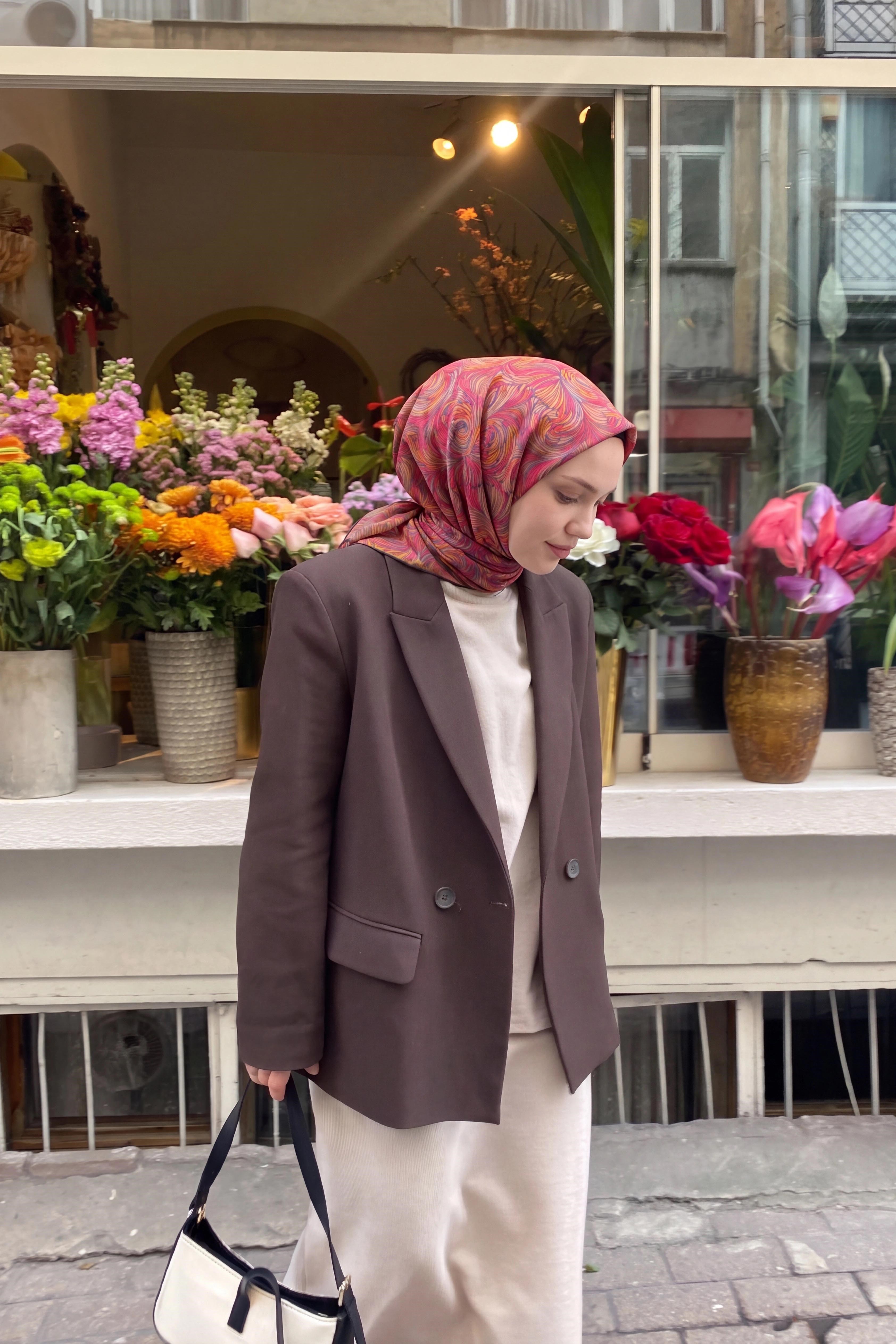 73167-14Soft Eşarp Vintage Flow Şeker Pembe