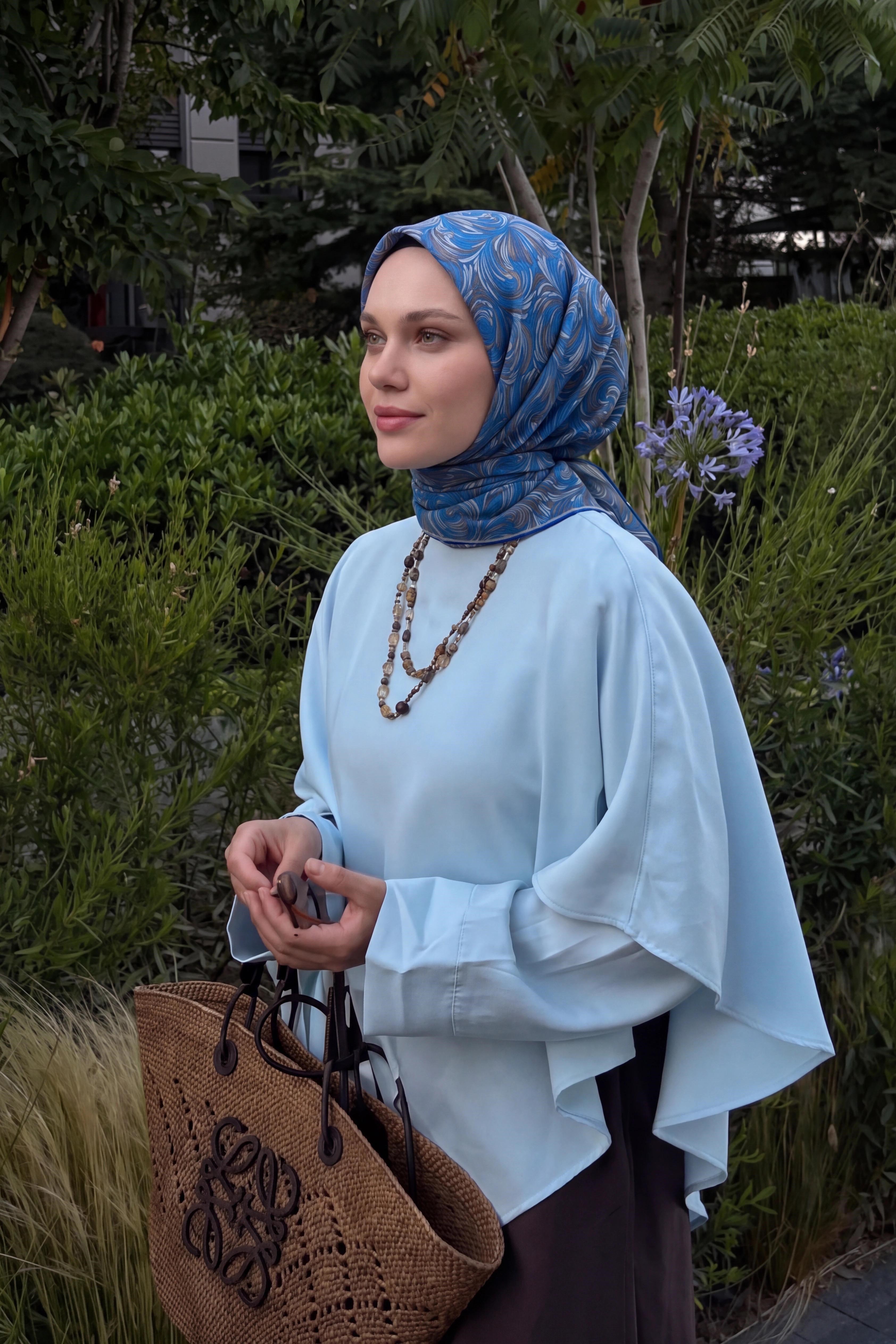 73167-17Soft Eşarp Vintage Flow Mavi