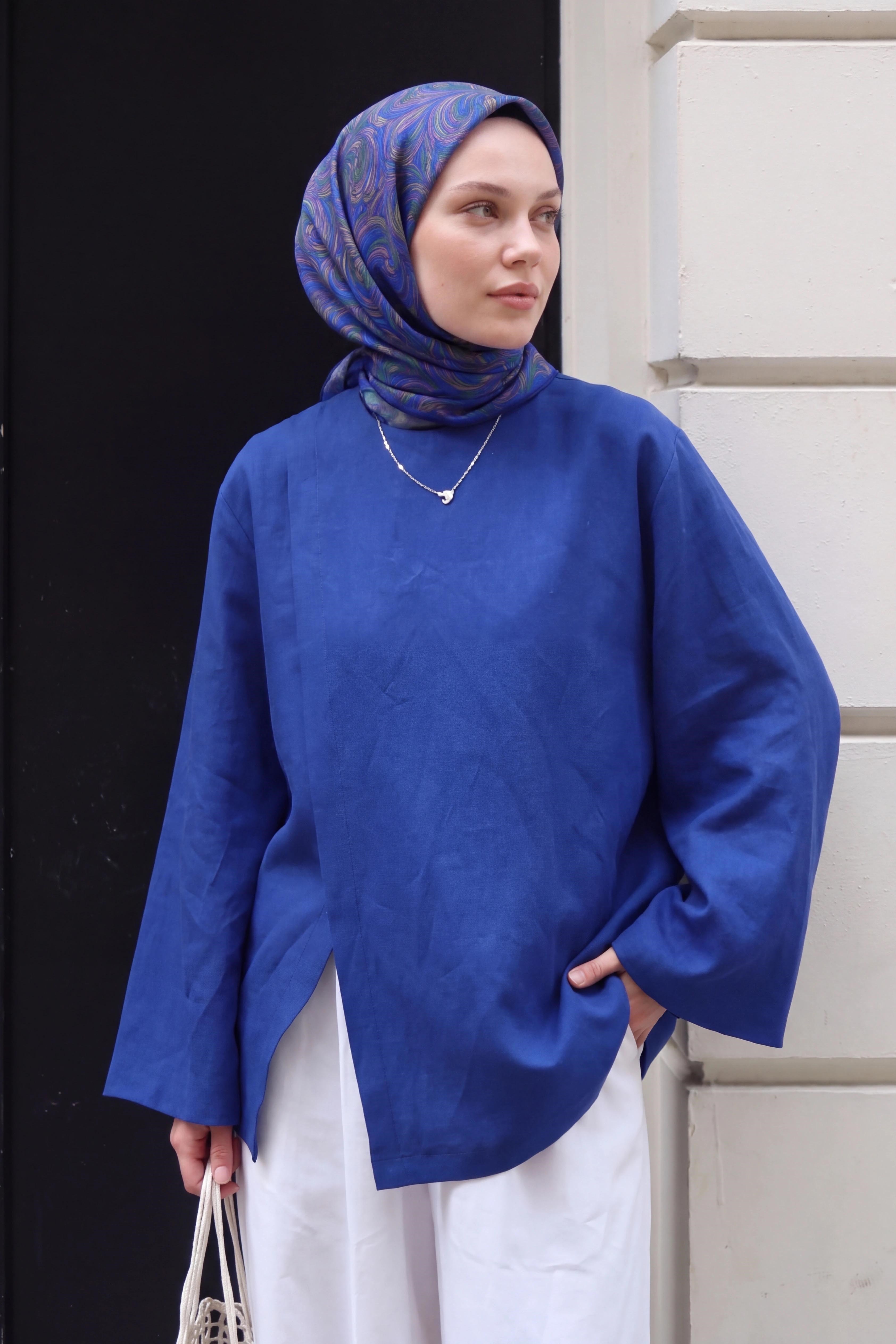 73167-18Soft Eşarp Vintage Flow Koyu Mor