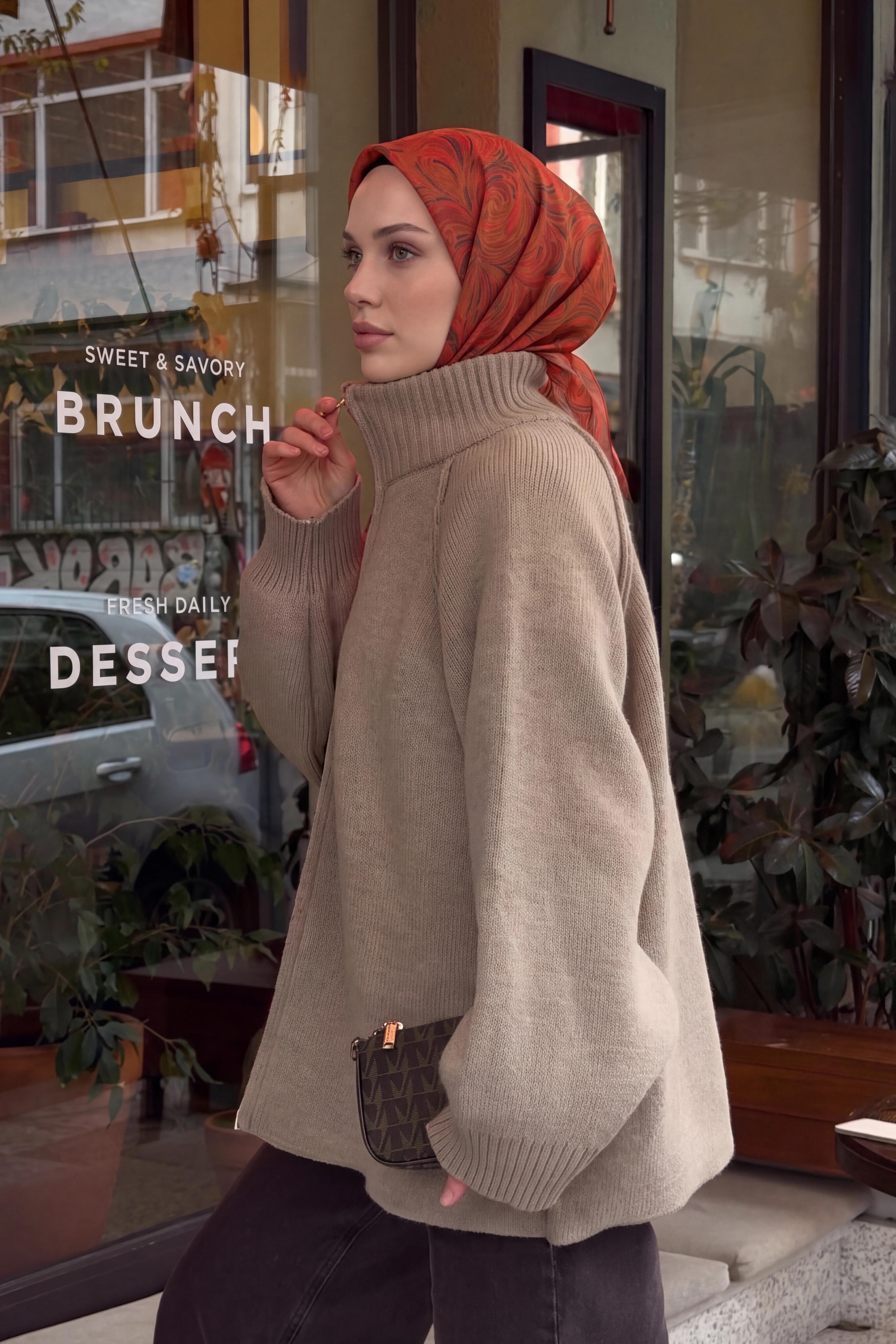 73167-20Soft Eşarp Vintage Flow Kiremit