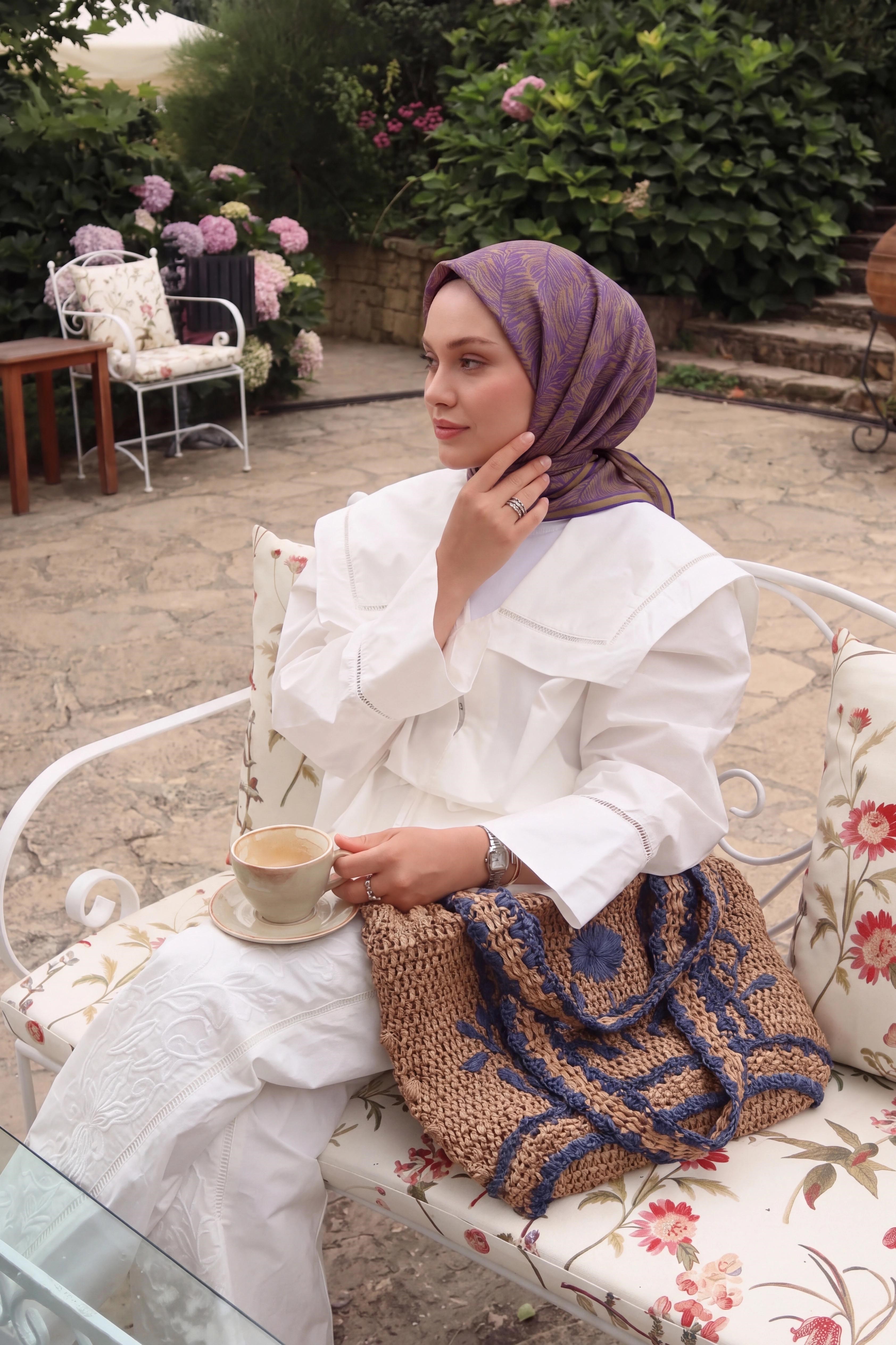 73169-24Soft Eşarp Petra Mor