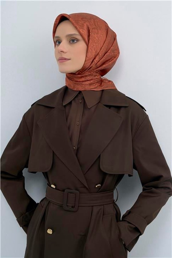 Armine Yeni Sezon 2026 Saf İpek Twill Eşarp 9537D 34