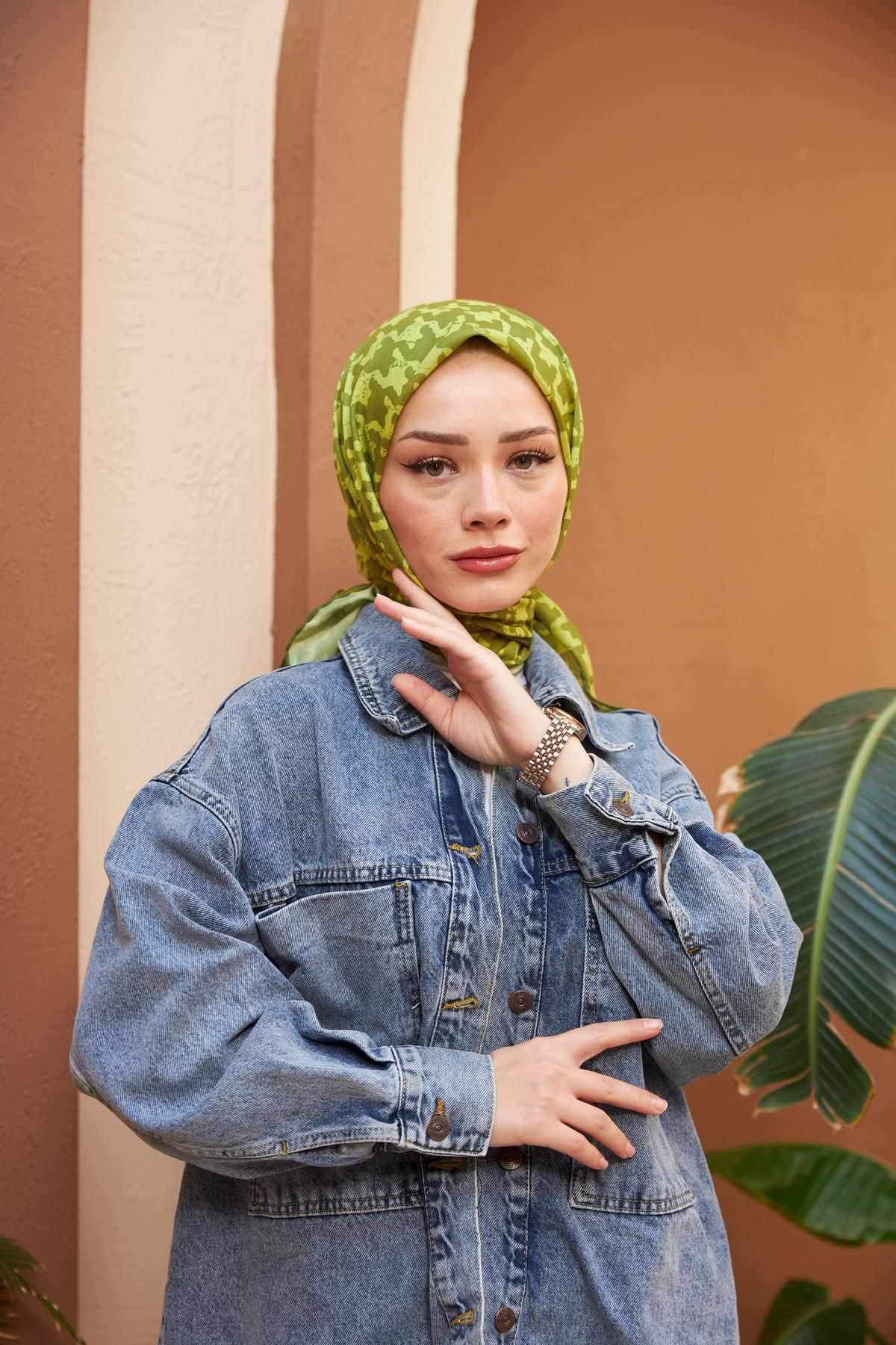 Aura Kazayağı Soft Eşarp Yağ Yeşili 1155-04