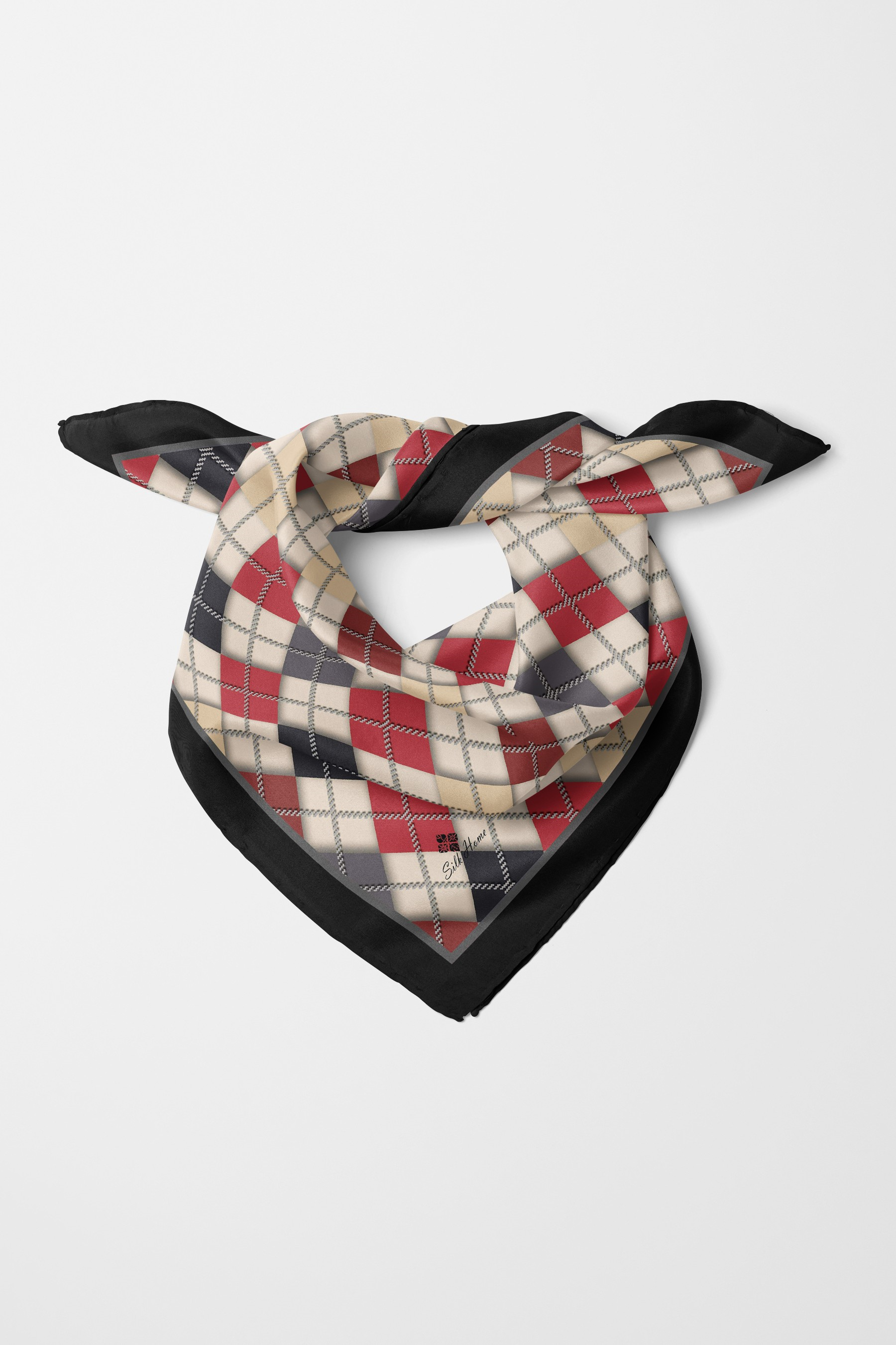 Bandana Ekose Desen Kırmızı