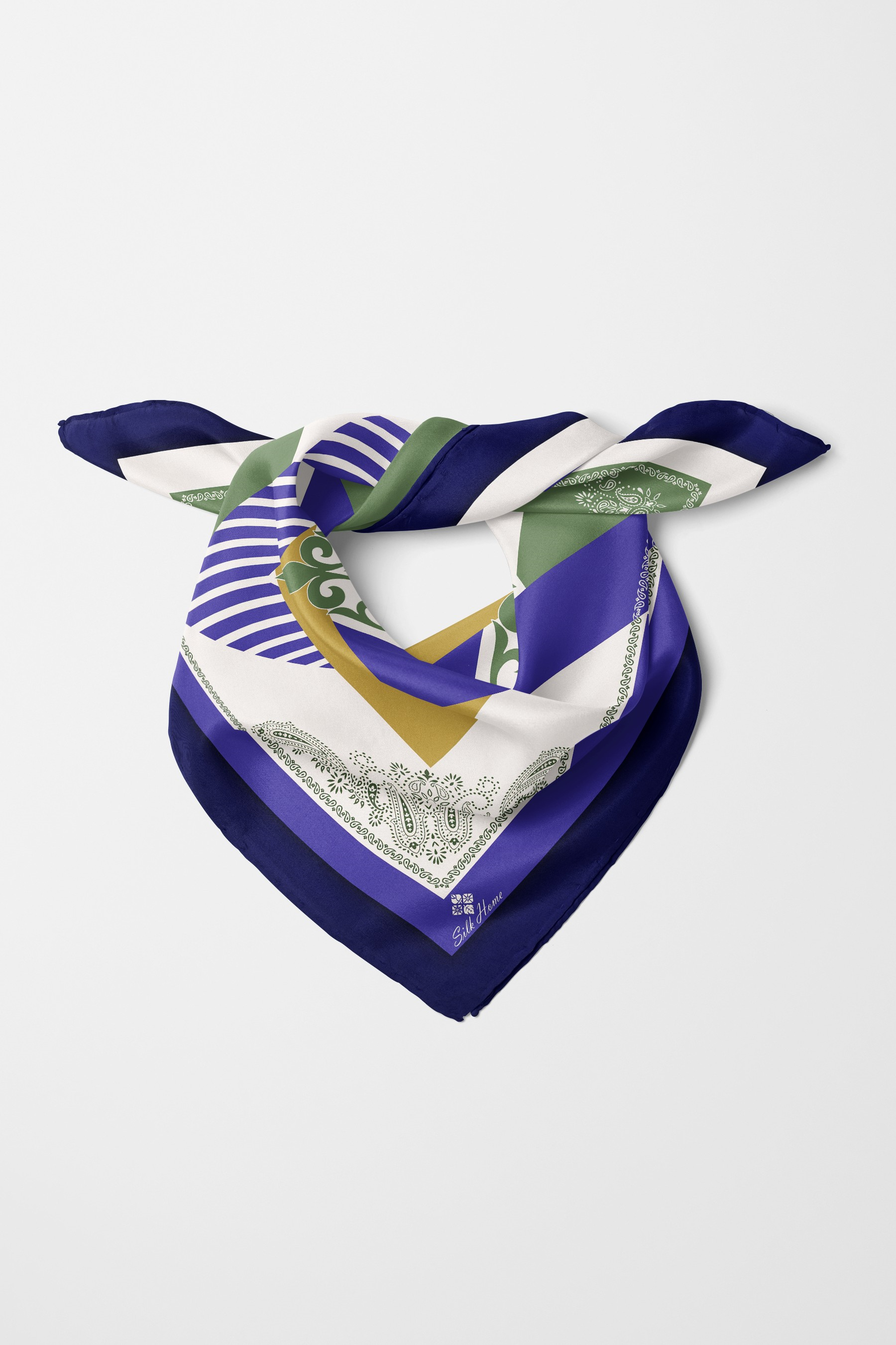 Bandana Ethnic Motif Desen Yeşil