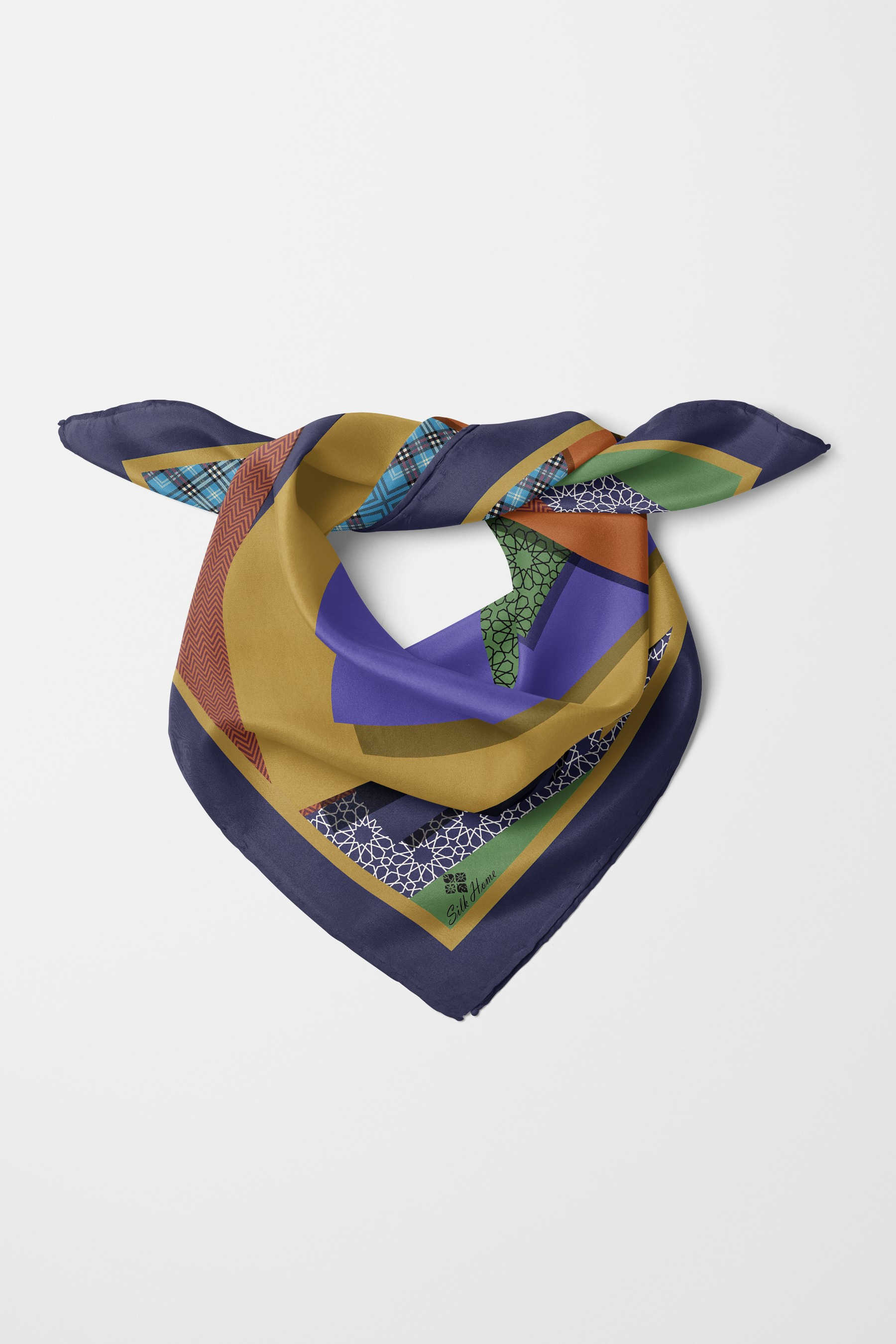 Bandana Soyut Kolaj Mor