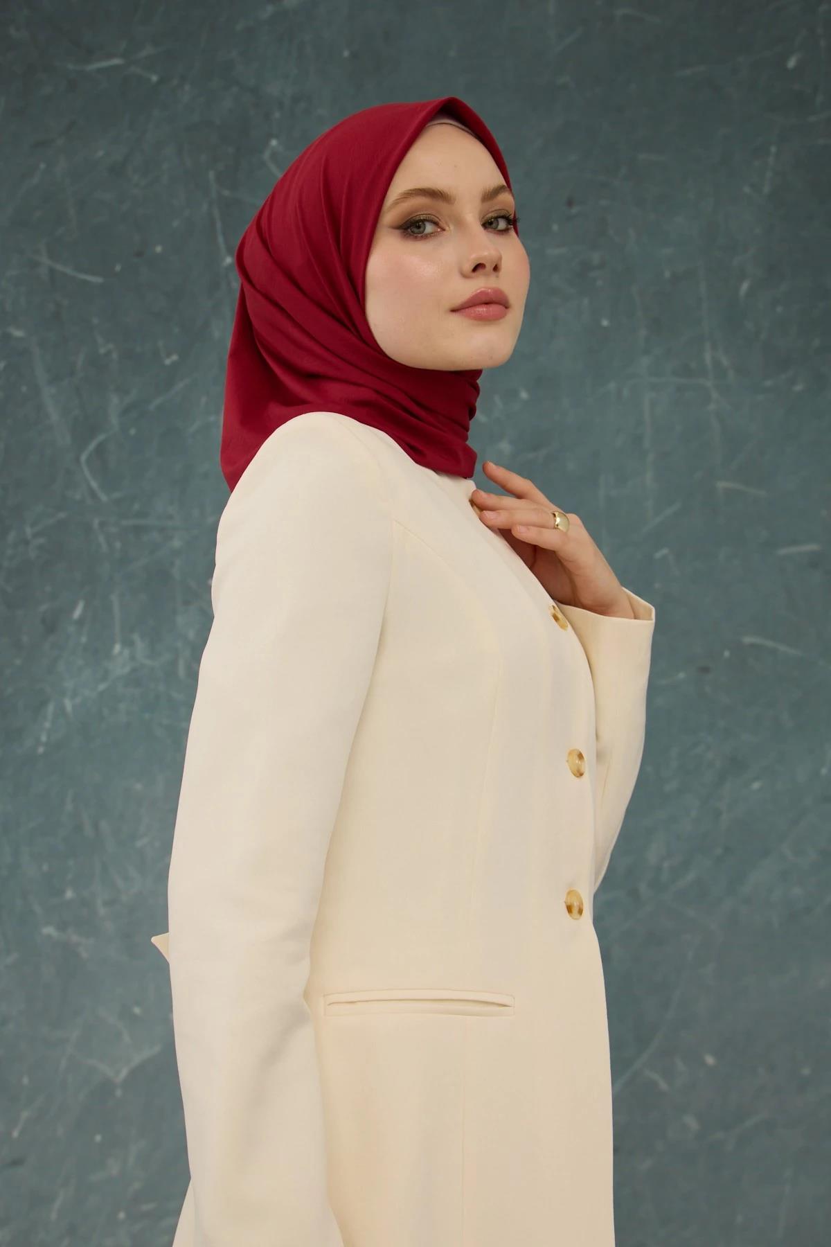 Bordo Comfy Yok Eşarp - 10001-03