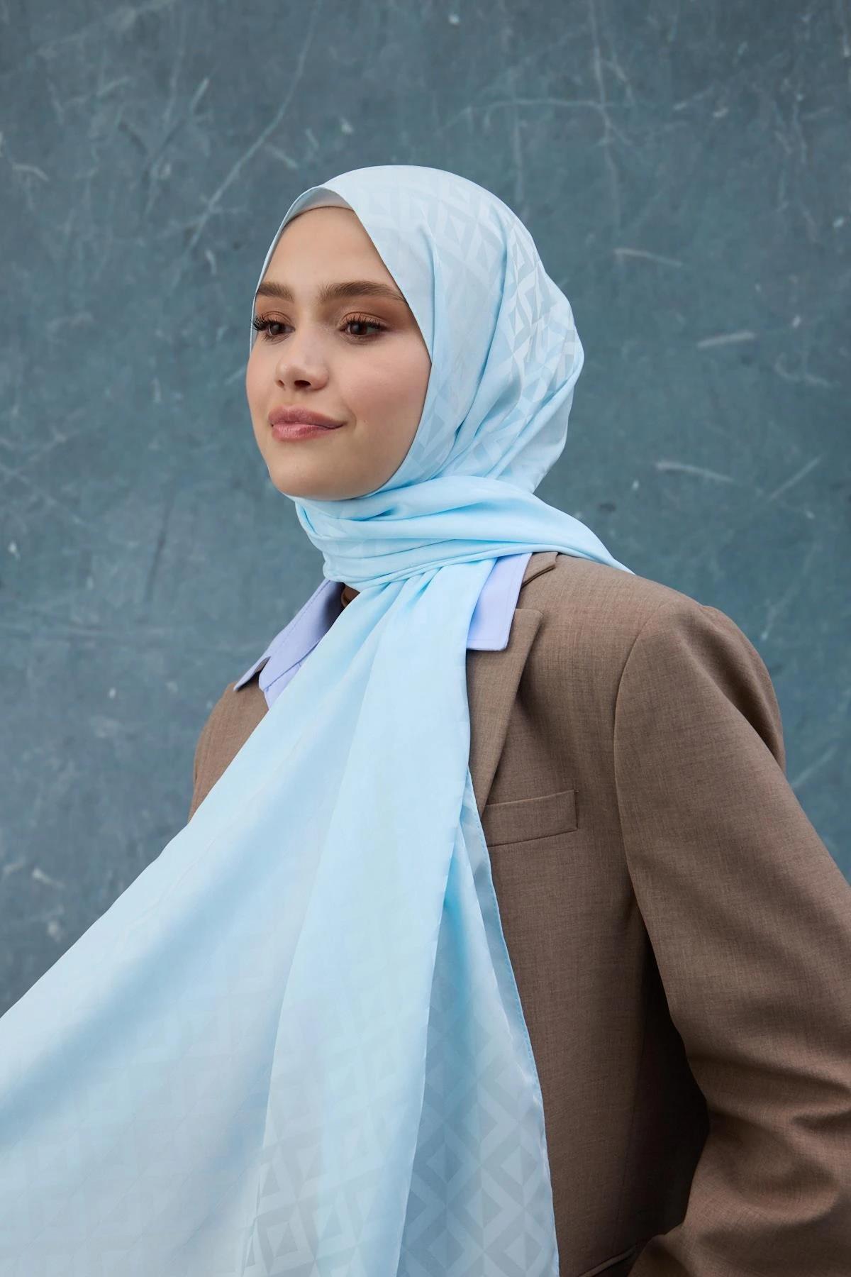 Fall Winter İpeksi Jakar Şal Bebe Mavi 9019-15