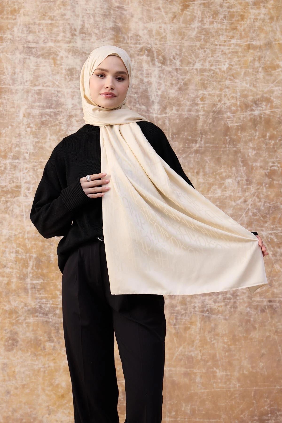 Fall Winter İpeksi Jakar Şal Bej 9020-26