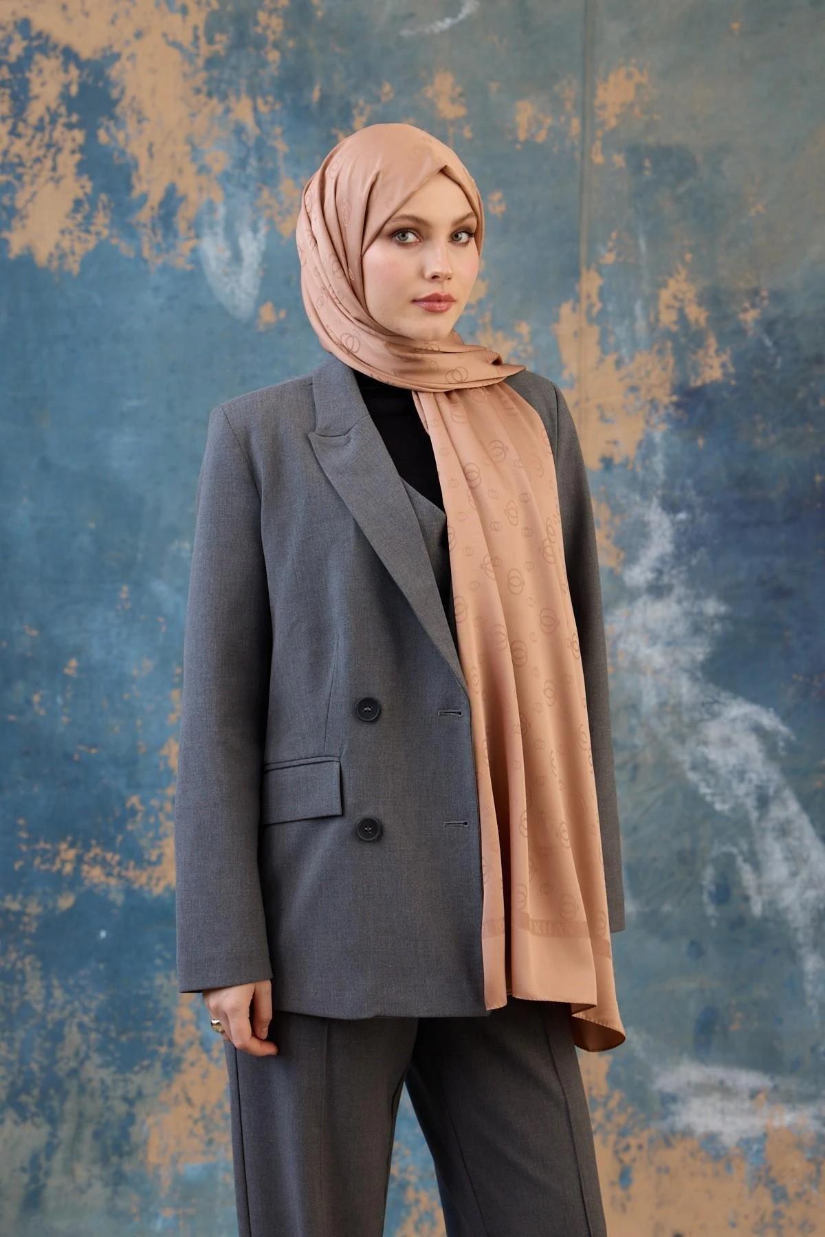 Fall Winter İpeksi Jakar Şal Karamel 9018-16