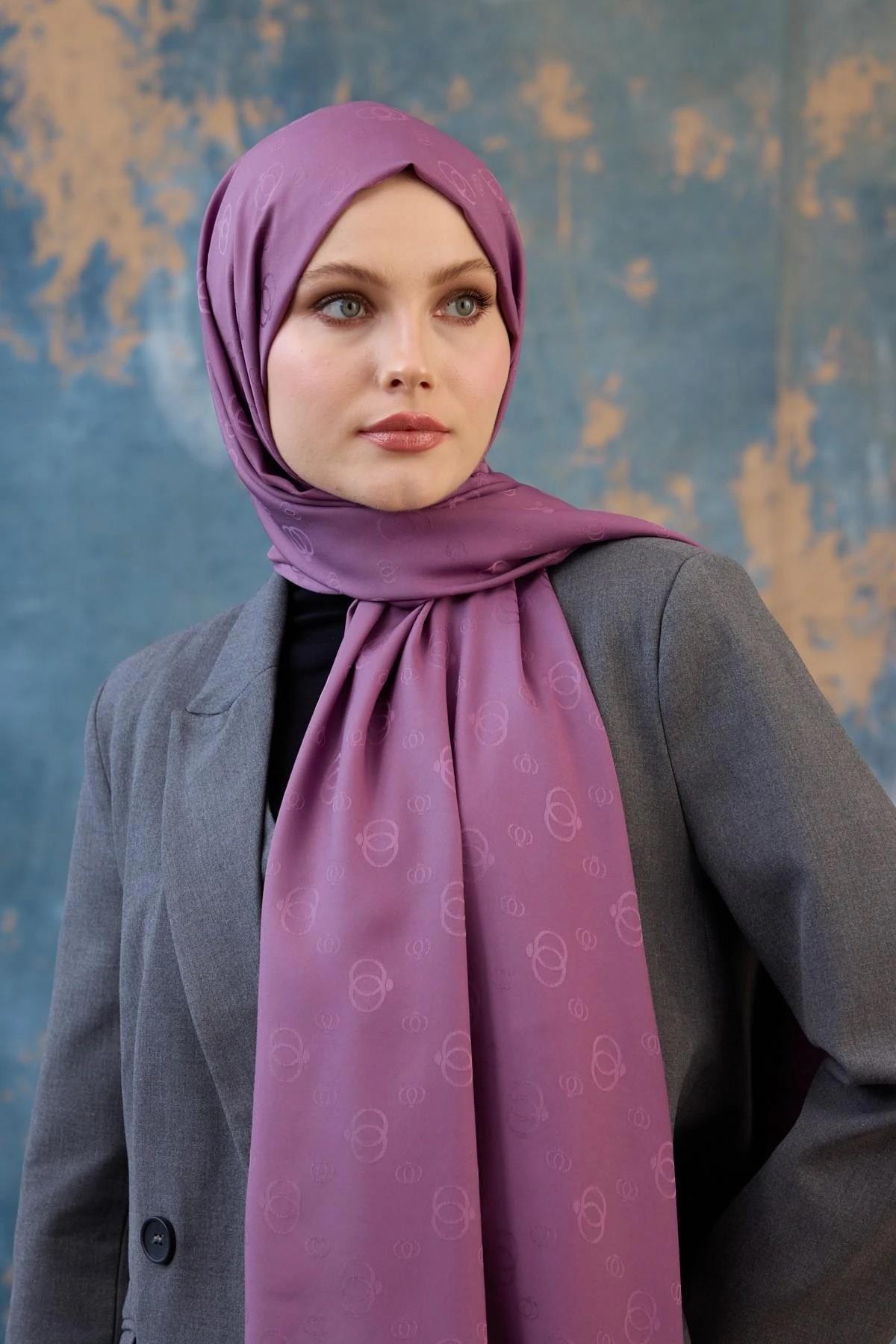 Fall Winter İpeksi Jakar Şal Leylak 9018-19