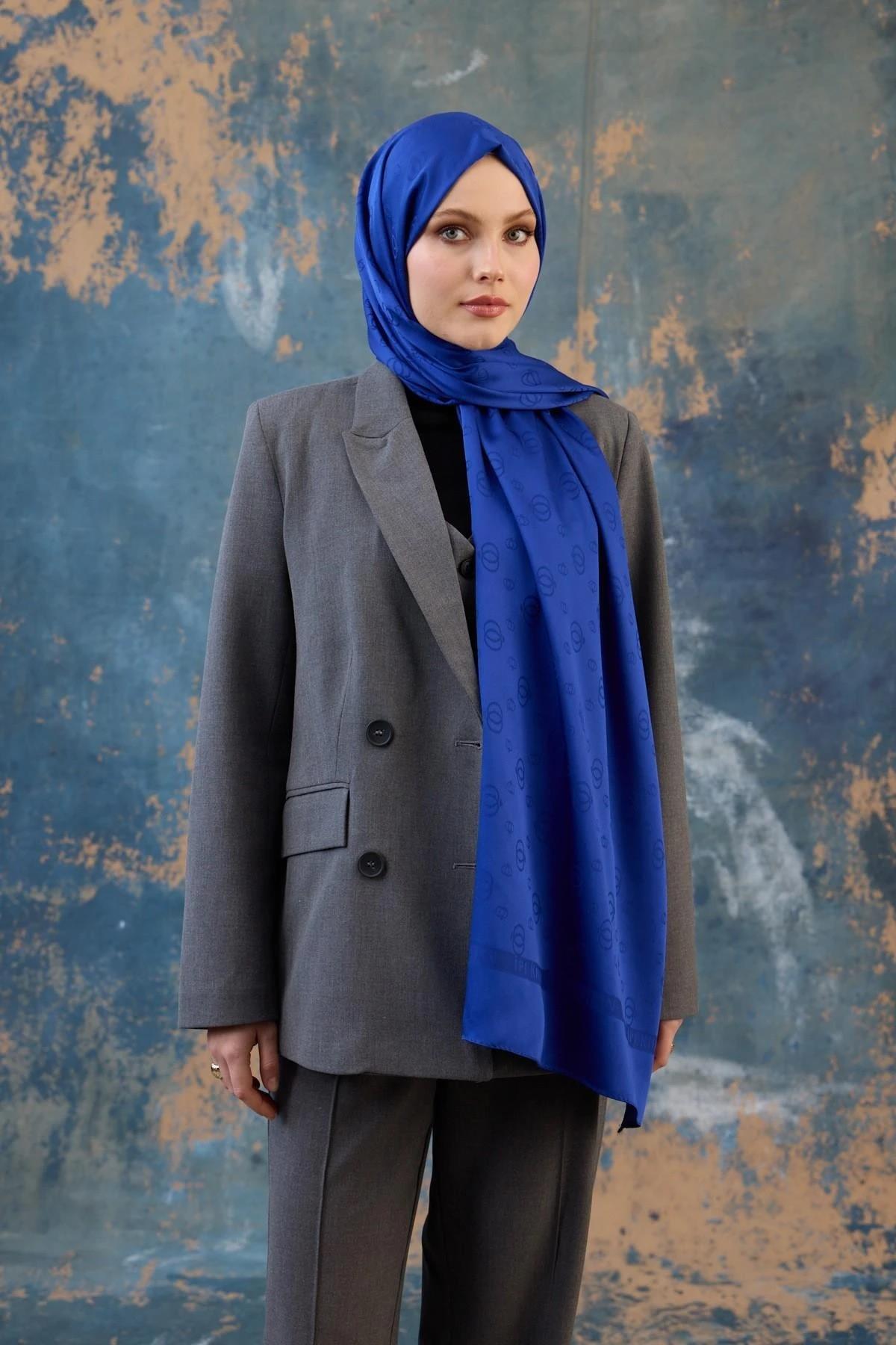 Fall Winter İpeksi Jakar Şal Saks 9018-13