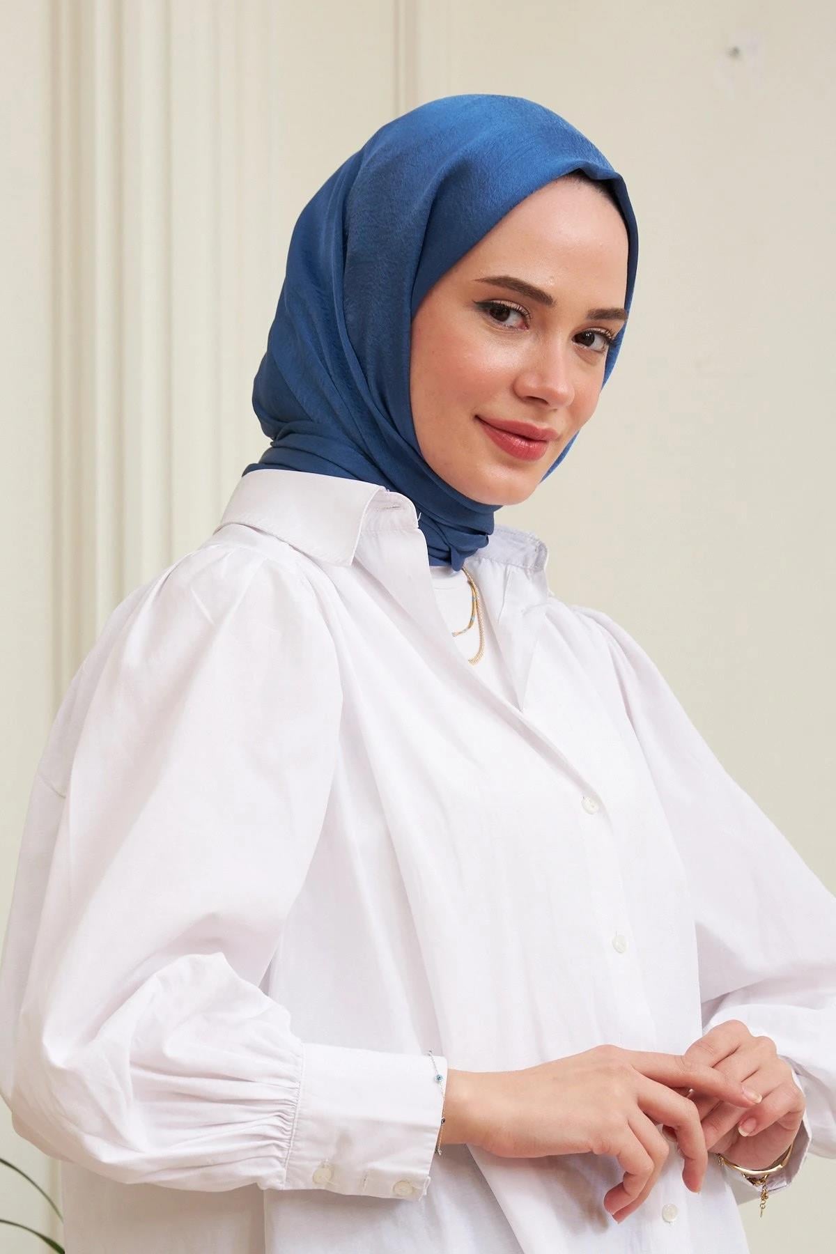 Janjan Çift Taraflı Şal Kot Mavi