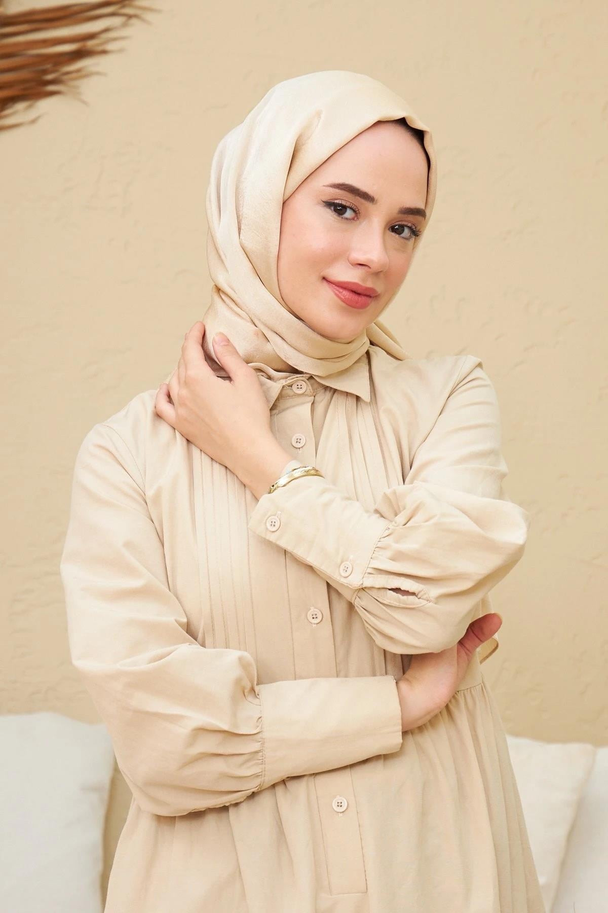 Janjan Çift Taraflı Şal Krem