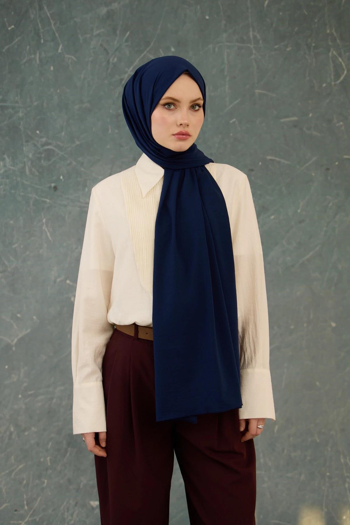 Lacivert Yok Şal - 10000-18
