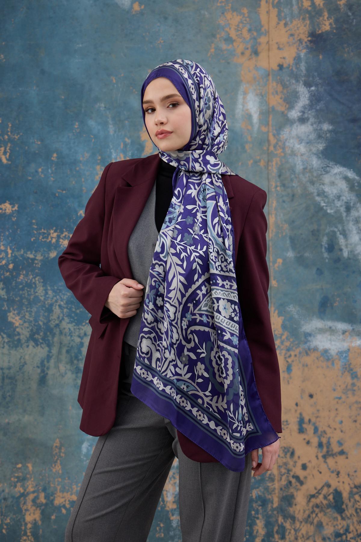 Mor Hint Vual Şal -  5004-03