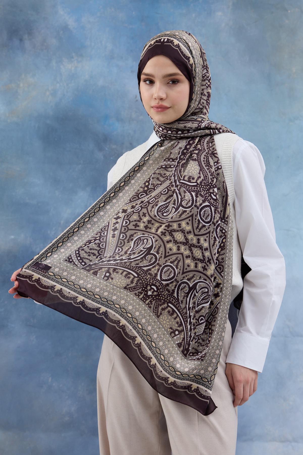 Mürdüm Hint Vual Şal -  5005-06