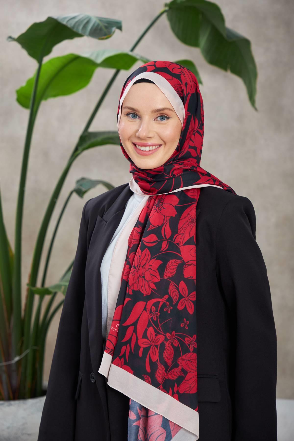 Nature Fulya Soft Şal Beyaz Siyah 3041-07