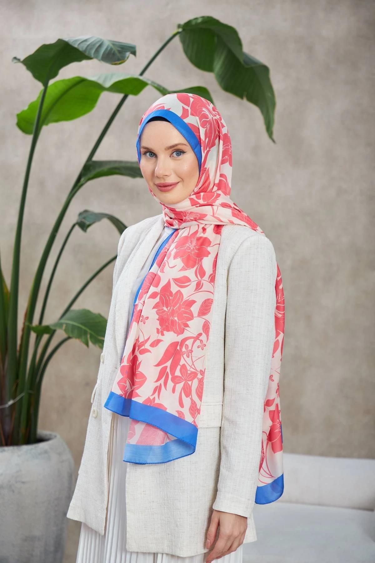 Nature Fulya Soft Şal Pembe Mavi 3041-02