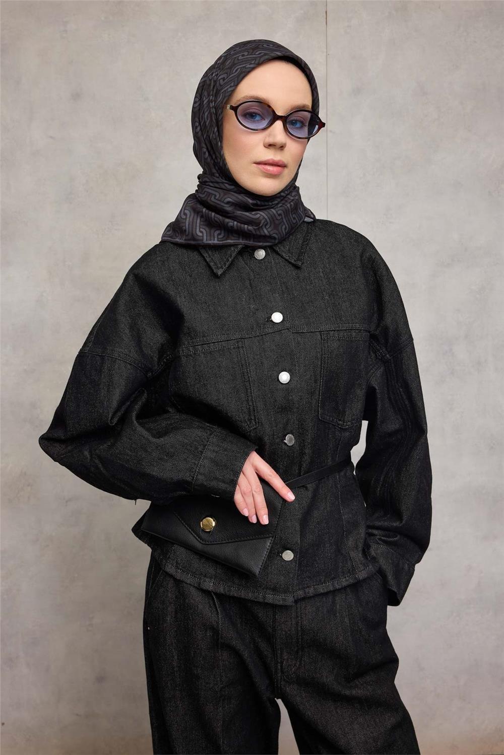 Pamuk Polyester Soft Eşarp Geometrik Desen 90*90