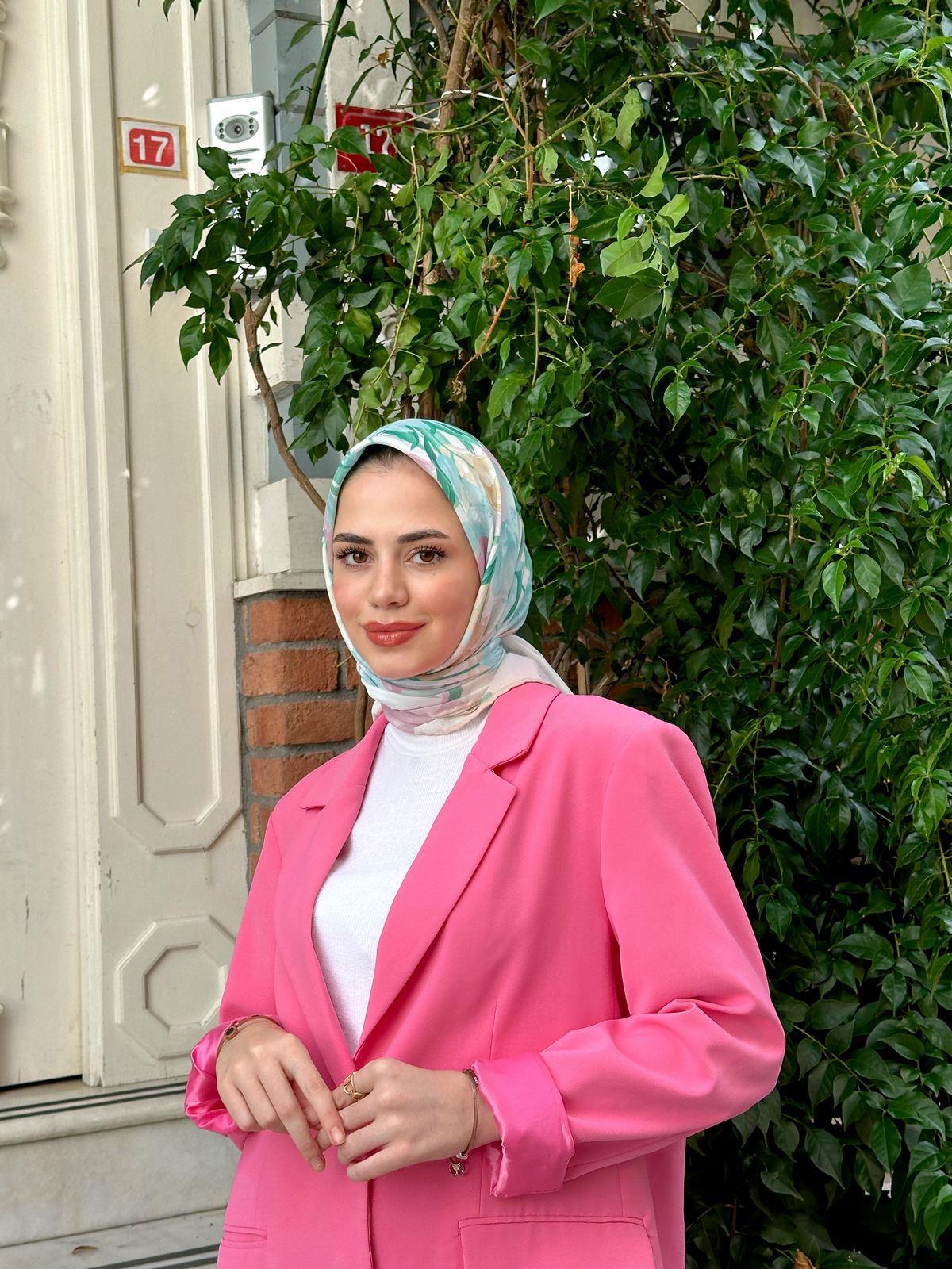 Pera Soft Eşarp Pembe Sarı 1148-19