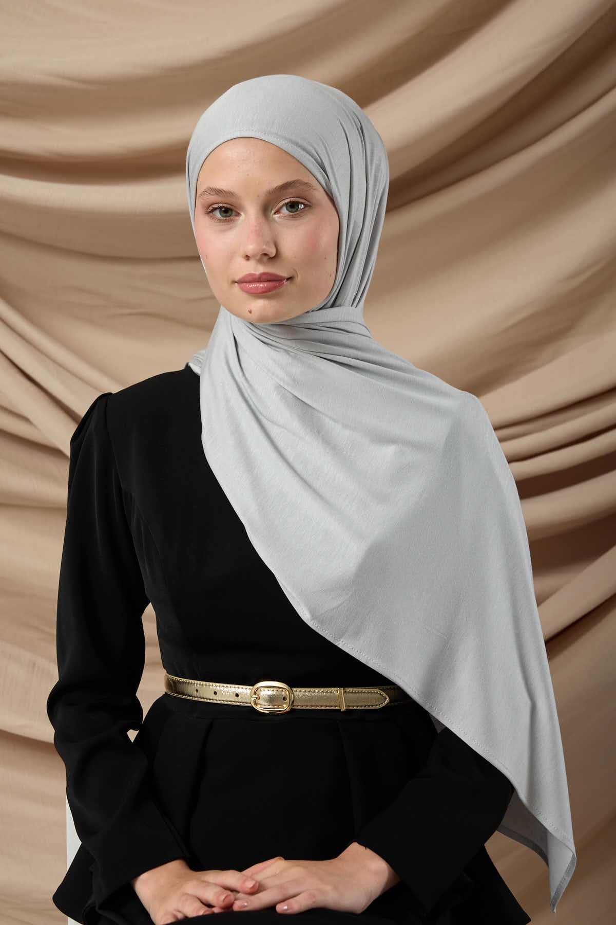 Premium Penye Şal 65002-28 Açık Gri