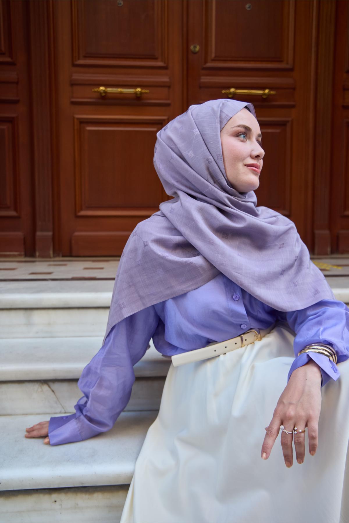 Silk Home Monogram Pamuk İpek Şal 461001-17