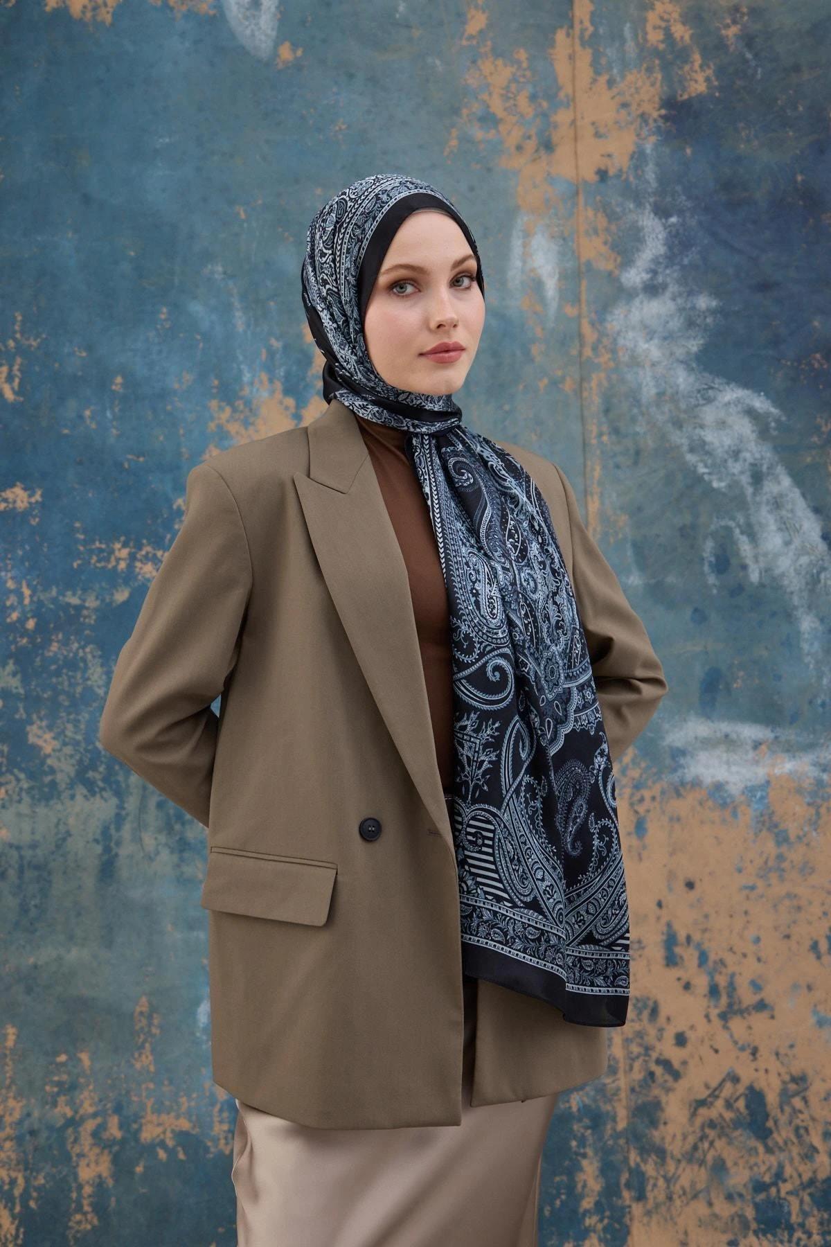 Siyah Hint Vual Şal - 5008-06