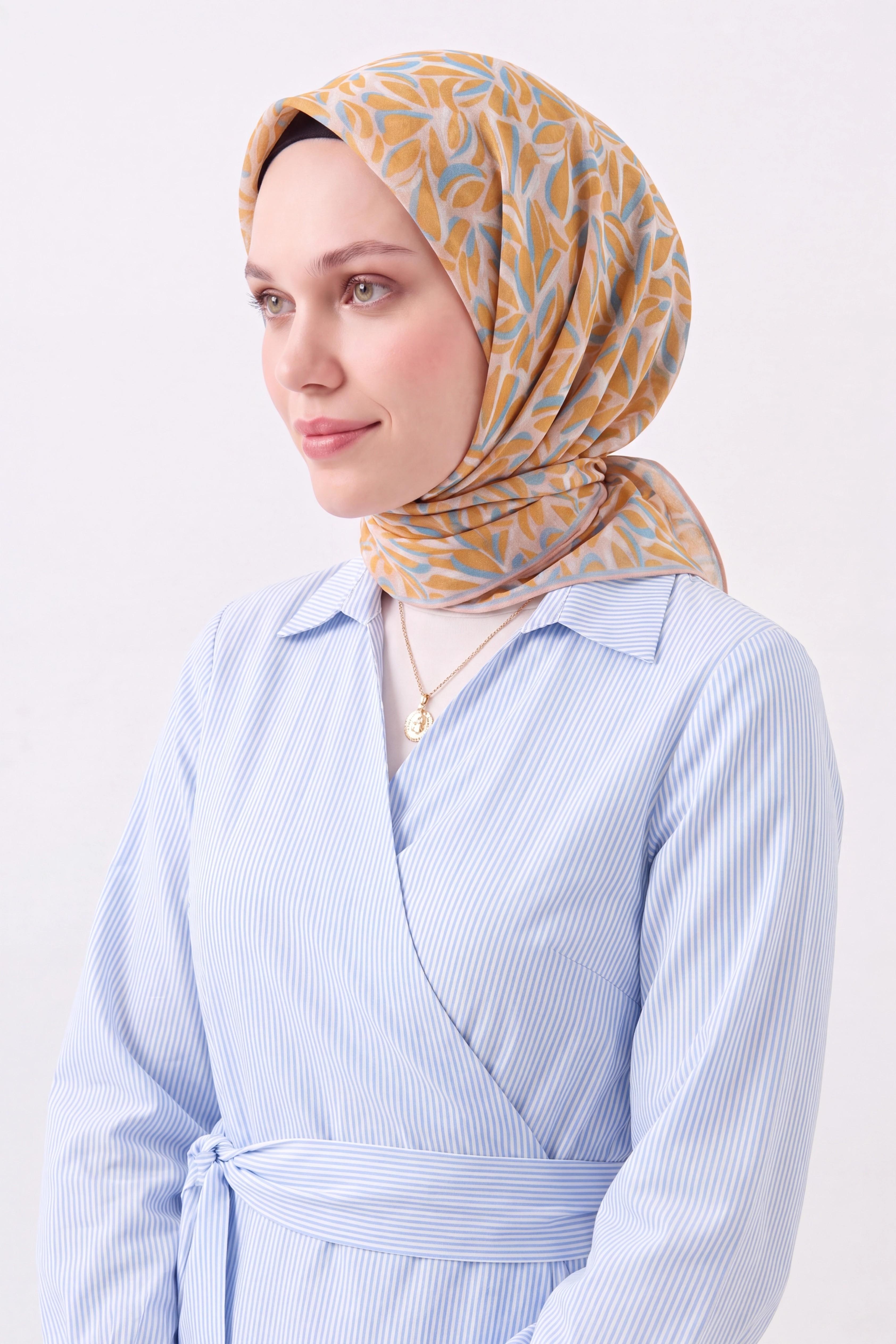 Soft Eşarp Çakıl Taşı Hardal