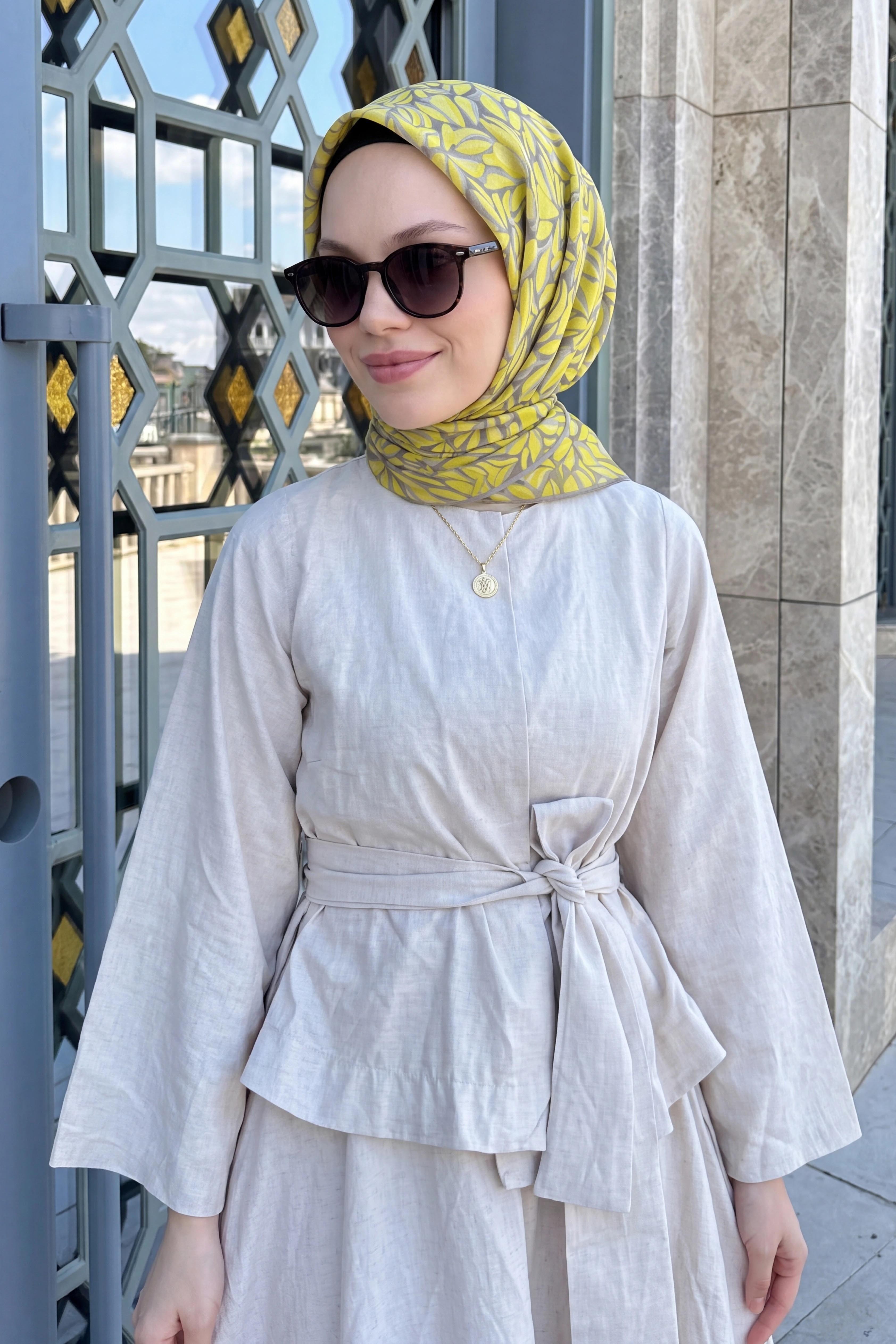 Soft Eşarp Çakıl Taşı Parlak Sarı